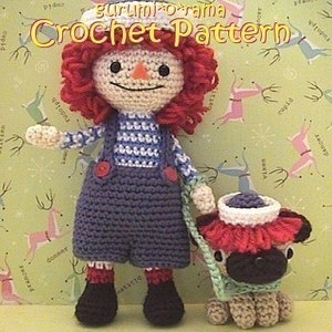crochet boy doll pattern, amigurumi crochet rag doll plush stuffed toy tutorial, crochet dog pug, instant download zdjęcie 1