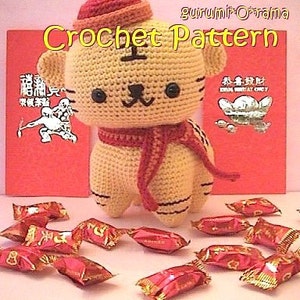 amigurumi tiger crochet pattern, crochet stuff animal, kawaii chinese tiger plush tutorial, instant download