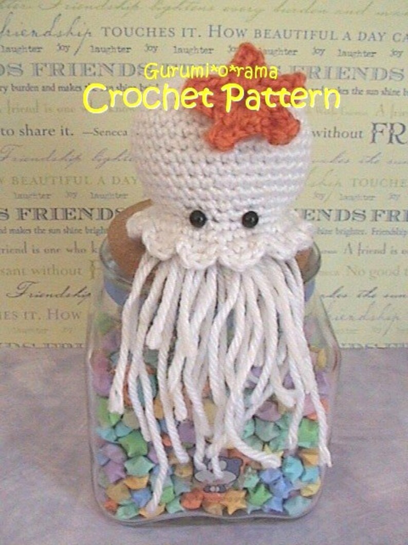 Jellyfish Crochet Pattern, Amigurumi Pattern, Plush Stuffed Jellyfish