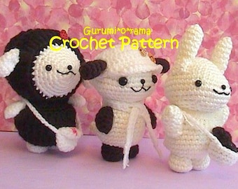 modèle de lapin de chiot de mouton au crochet, amigurumi au crochet en peluche peluche mouton chiot lapin tutoriel, téléchargement immédiat