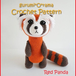 red panda crochet pattern, amigurumi red panda pattern, amigurumi croche pattern, stuffed plush ferret tutorial, instant download