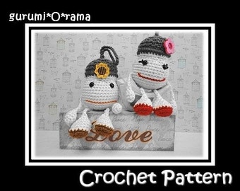 crochet acorn pattern, amigurumi crochet couple stuff plush toy tutorial, instant download