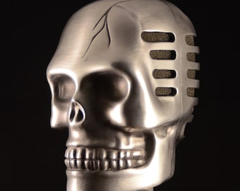 Skull Microphone  Satin Gun Metal  Gothic rock and Roll