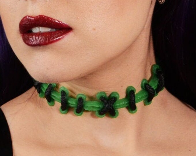 Bride of Frankenstein Stitches choker Monster Green