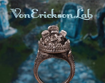 Gothic Cemetery Ring  Creepy Gothic Cemetery ring with Spooky Tombstones
