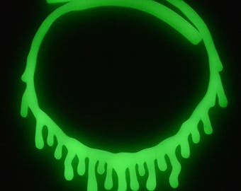 Glow in the Dark Dripping Necklace  - Low hanging  Extra Drippy