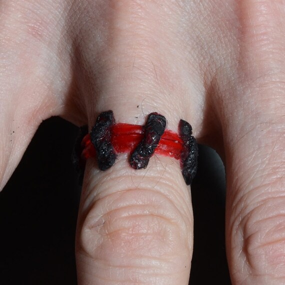 5 Piece Set Frankenstein Stitch Choker Necklace ,rings and