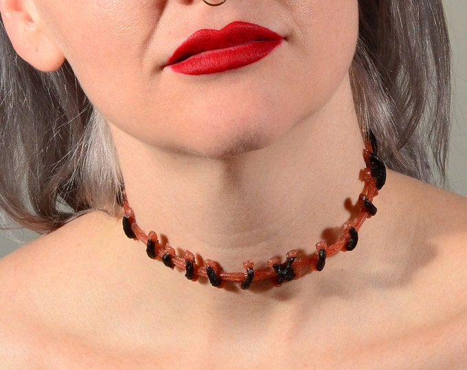 VonErickson's Original Stitch Choker Necklace-Natural Flesh 1(Dark)