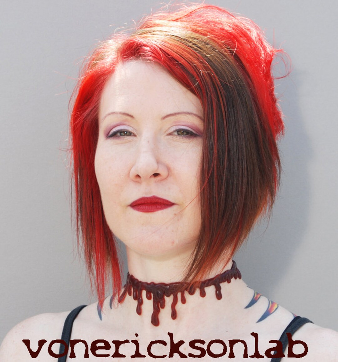 Dripping Blood Vampire  Choker  Necklace  Dark Red
