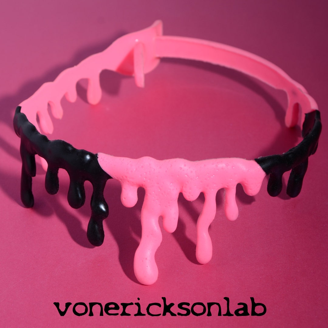 Mixed Candy Drippy Necklace creepy Cute Black and Pink Etsy
