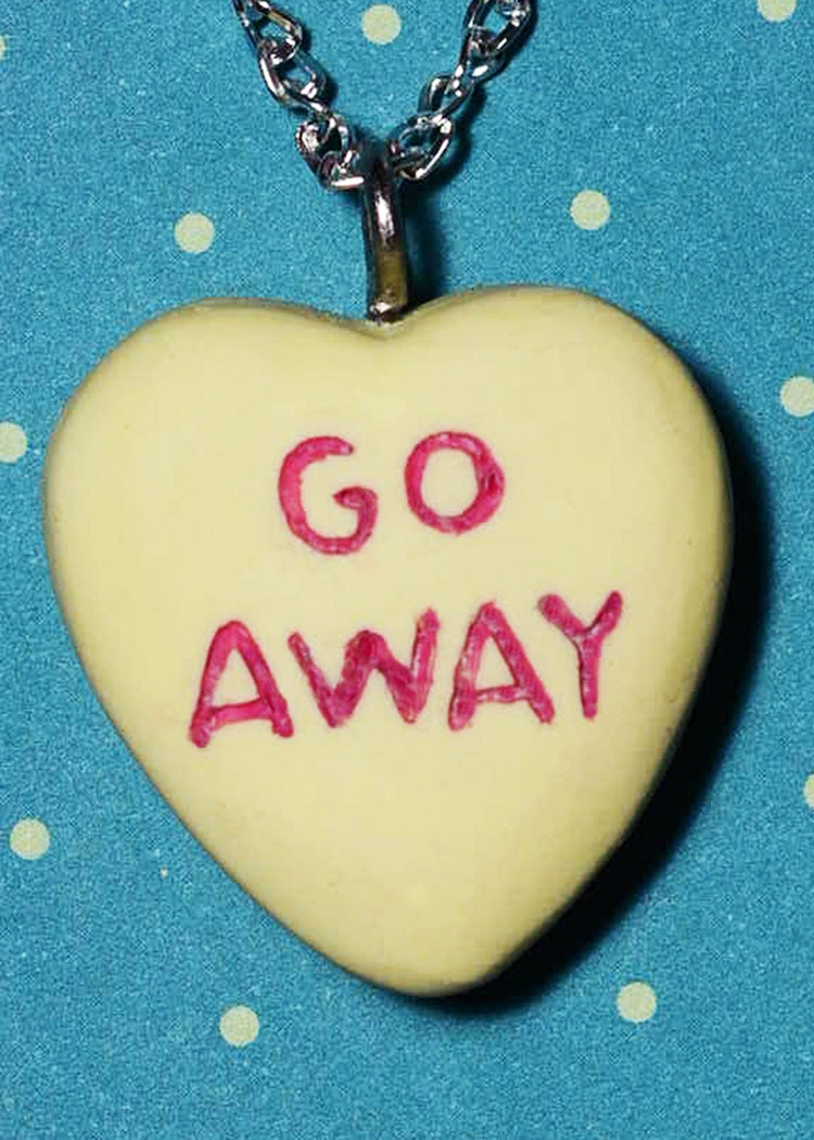 Candy Heart Message pendant Necklace - Go Away- Creepy cute ...
