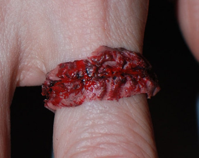 Gory Bloody Halloween Jewelry - Chopped Flesh Ring