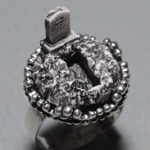 Halloween  Costume jewelry  - Cemetery Plot with Tombstone and Open Grave - Zombie Frankenstein