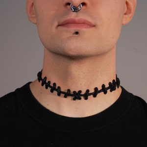 VonErickson's Original Stitch Necklace Thin Black image 2