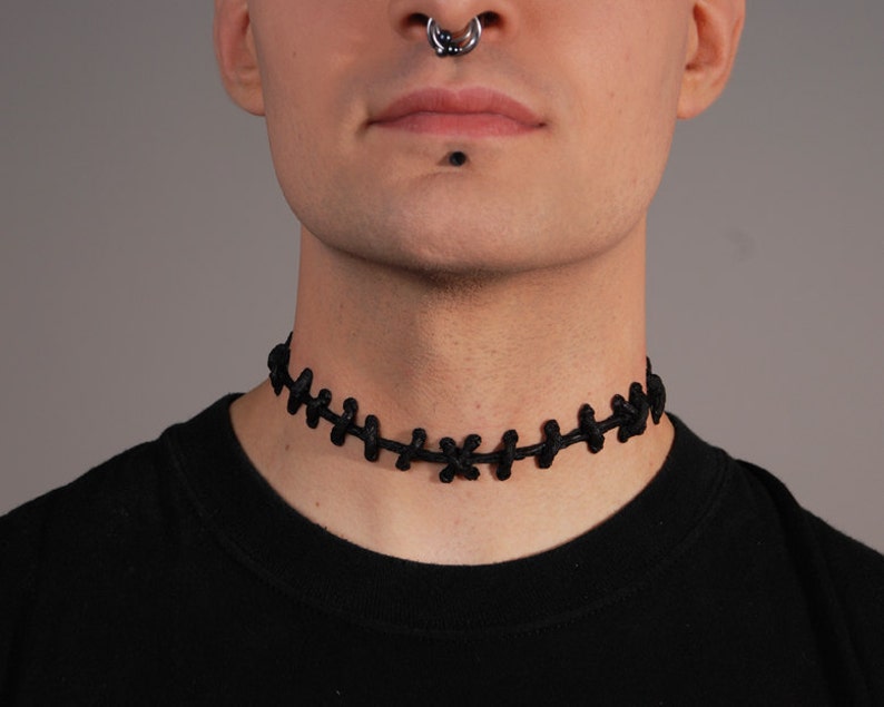 VonErickson's Original Stitch Necklace Thin Black image 2