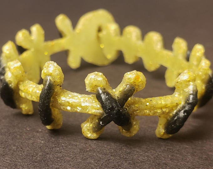 Gold Glitter Glam Monster Stitch bracelet