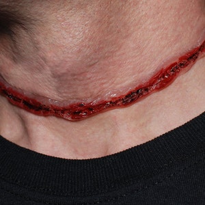 Bloody Red Slit Throat Choker  Frankenstein Monster Undead Zombie Horror Halloween Gory Zombie Monster VonErickson Original