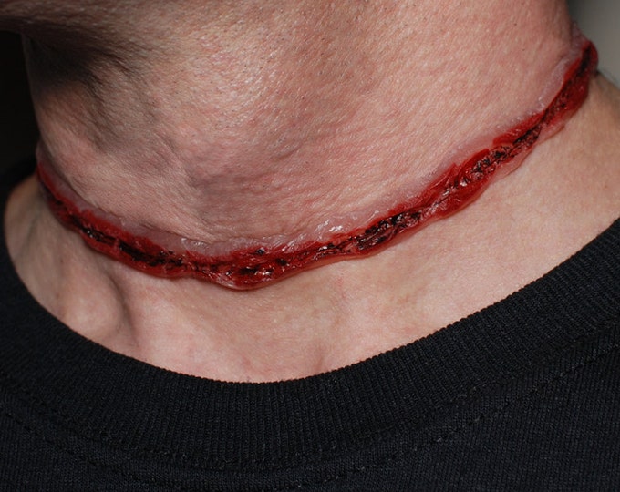 Bloody Red Slit Throat Choker  Frankenstein Monster Undead Zombie Horror Halloween Gory Zombie Monster VonErickson Original