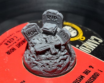 Creepy Cemetery 45  RPM Record adapter/ decorative spinner