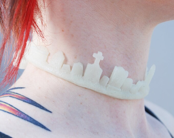 Cemetery Tombstone Choker - Glow in the Dark