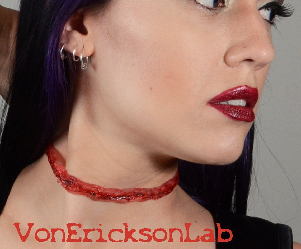 Creepy Halloween Jewelry Slit Throat Zombie Costume Etsy