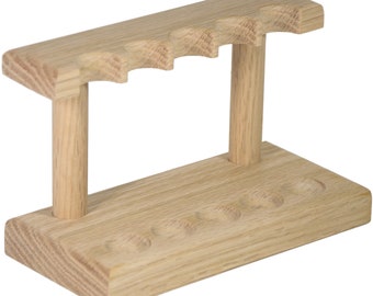 Five Station Pen Holders made from Solid Oak Wood, Free Shipping