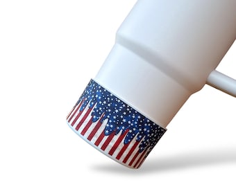 American drip tumbler Boot/patriotic tumbler Boot and straw topper & boot set/Memorial Day/Veterans day tumbler boot