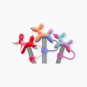 Balloon dog 3D straw topper (1pc)