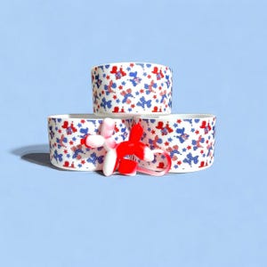Patriotic balloon dog boot + straw topper set
