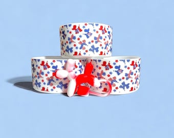 Patriotic balloon dog boot + straw topper set