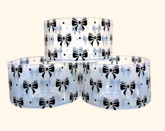 Clear black/white bows boot