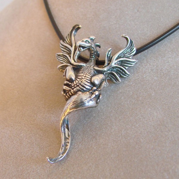 Mystical Dragon Pendant - Sterling Silver