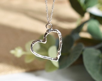 Twig Heart Necklace Sterling Silver Wood Tree LAST ONE