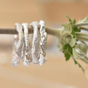 Organic Ring, Molten, Recycled Sterling Silver Reticulated Stacking Ring image 1