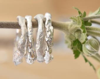 Organic Ring, Molten, Recycled Sterling Silver Reticulated Stacking Ring