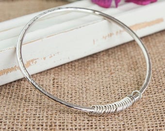 Milestone Hallmarked Silver Bangle Anniversary, Birthday, 16th, 18th, 21st, 30th, 40th, 50th