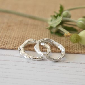 Organic Ring, Molten, Recycled Sterling Silver Reticulated Stacking Ring image 7