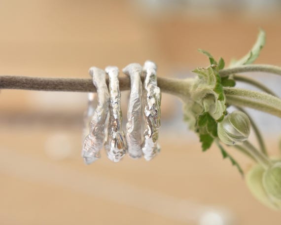 Organic Ring, Molten, Recycled Sterling Silver Reticulated Stacking Ring