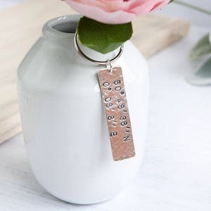 GPS Geocache latitude and longitude wanderer Sterling Silver keyring Hallmarked Hammered