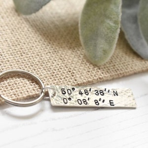 GPS Geocache latitude and longitude wanderer Sterling Silver keyring Hallmarked image 4