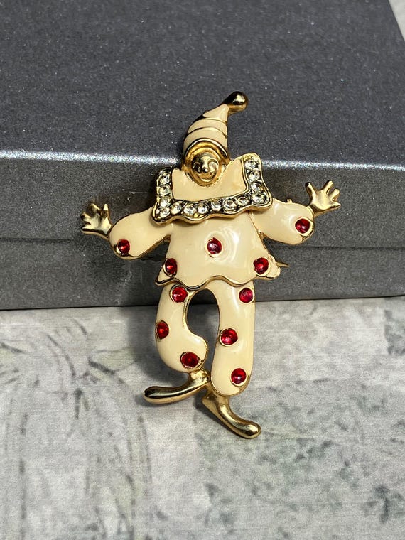 Figural Pin Enamel Pin Vintage Clown Brooch Vintage Enamel Clown