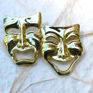 Comedy Tragedy Masks Brooch Pin Theater Thespian Award