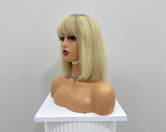 13x6" Luxury Swiss Lace Wig, 130% Density, Hand-Knotted Human Hair Wig, Real Human Hair Wig, Natural Human Hair Wig, Handmade Human Hair Wig