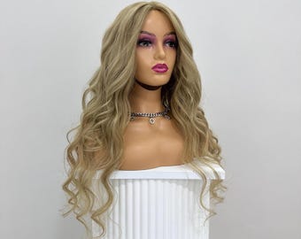 13x6" Luxury Swiss Lace Wig, 130% Density, Beige Blonde Wig, Hand-Knotted Human Hair Wig, Real Human Hair Wig, Natural Human Hair Wig,