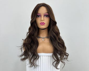 13x6" Luxury Swiss Lace Wig, 130% Density Hand-Knotted Human Hair Wig, Medium Brown Wig, Real Human Hair Wig, Natural Human Hair Wig,
