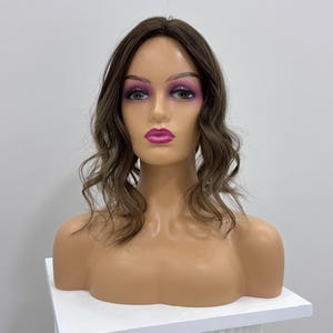 5 x 6" luxe zijden basistopper, bruine balayage, topper van echt mensenhaar, handgemaakte haartopper, topper van echt haar, topkwaliteit van echt haar