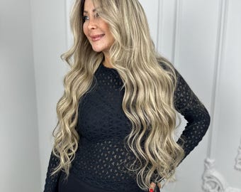 13x6" Luxury Swiss Lace Wig, 130% Density, Hand-Knotted Human Hair Wig, Real Human Hair Wig, Natural Human Hair Wig, Handmade Human Hair Wig