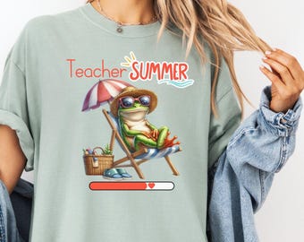 Spaß Lehrer Sommer T-Shirt, Geschenk für Lehrer, Letzter Tag der Schule Lehrer T-Shirt, Schulen aus, Ende des Jahres, Sommerpause, Sommer Vibes Tee
