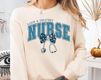 Comfort kleuren shirt arbeid en bevalling verpleegkundige, L&D-sweatshirt, LD verpleegkundige grad kwartrits sweatshirt, NICU-trui, toekomst LD verpleegster cadeau