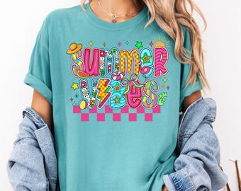 Summer Vibes Lehrer Shirt, Lehrer offduty t-shirt, letzter Schultag, Komfortfarben, Sommerpause, Schools Out T-Shirt, Lehrer Geschenk